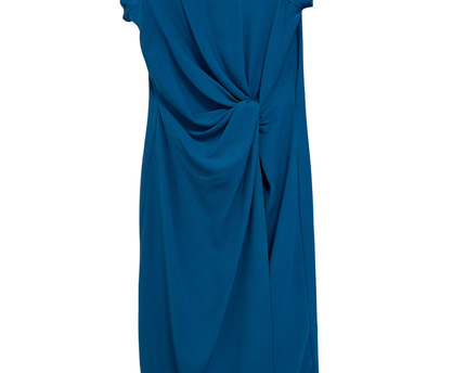 Lily & Franc Teal Knotted Front Midi Dress