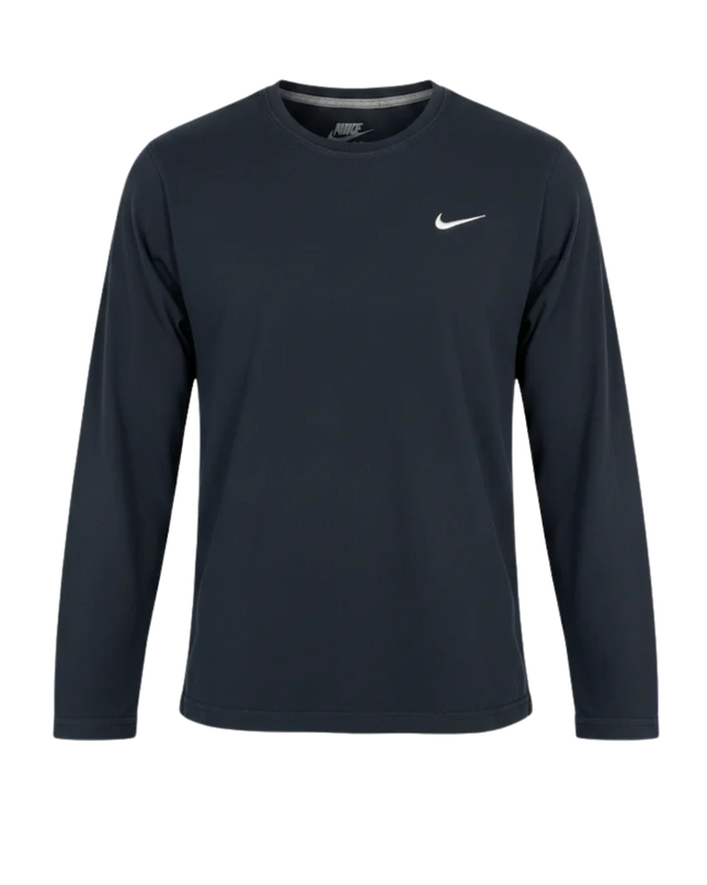 Nike Navy Swoosh Long Sleeve T-Shirt