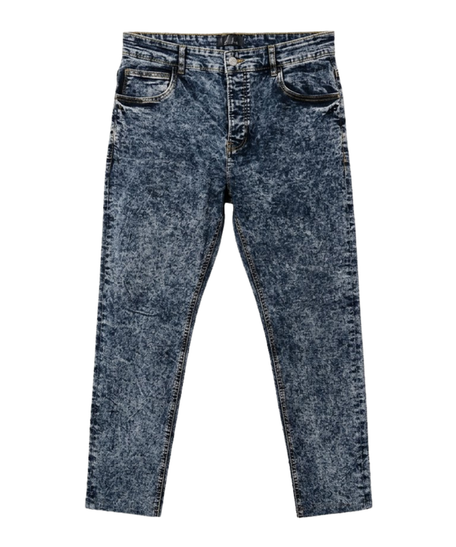 RESERVED Blue Acid Wash Straight Leg Jeans