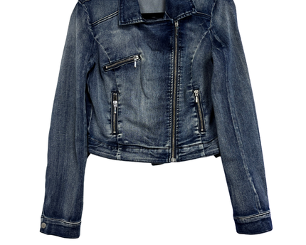 Bebe Blue Denim Moto Biker Jacket