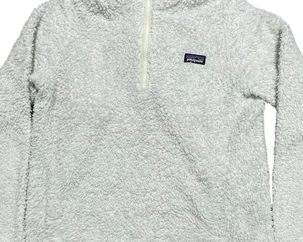 Patagonia White Los Gatos 1/4 Zip Sherpa Fleece Sweatshirt