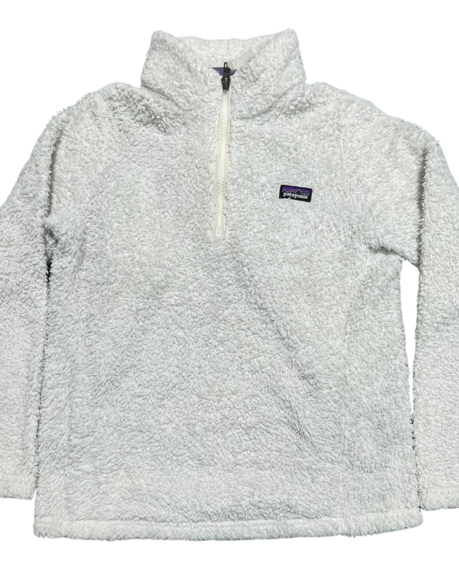 Patagonia White Los Gatos 1/4 Zip Sherpa Fleece Sweatshirt