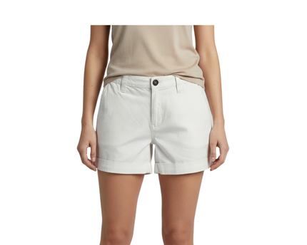 Miss Selfridge White Pleated Front Cuffed Shorts