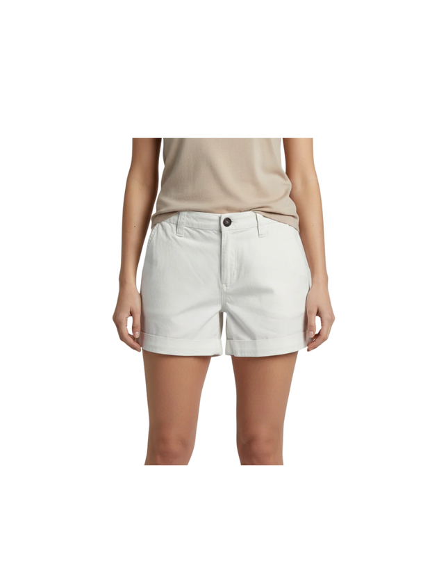 Miss Selfridge White Pleated Front Cuffed Shorts