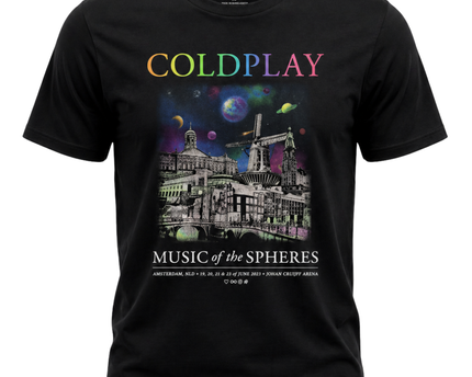 Coldplay Music Of The Spheres Tour Black Graphic T-Shirt