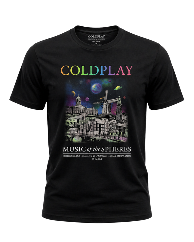 Coldplay Music Of The Spheres Tour Black Graphic T-Shirt