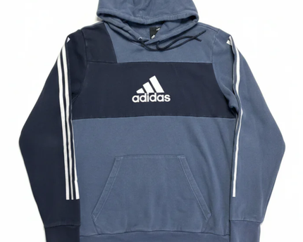 Adidas Blue Three Stripes Hoodie