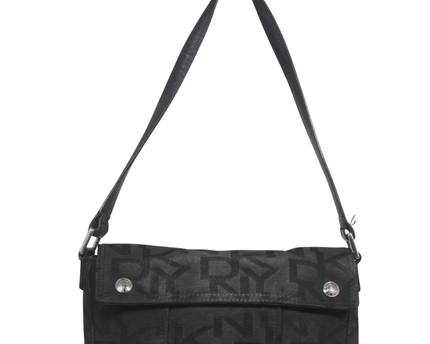 DKNY Black Monogram Jacquard Shoulder Bag