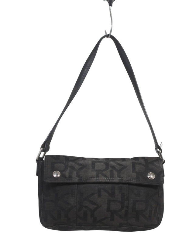 DKNY Black Monogram Jacquard Shoulder Bag
