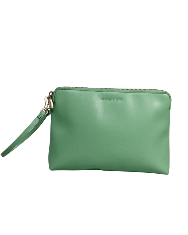 Charles & Keith Green Wristlet Pouch Bag