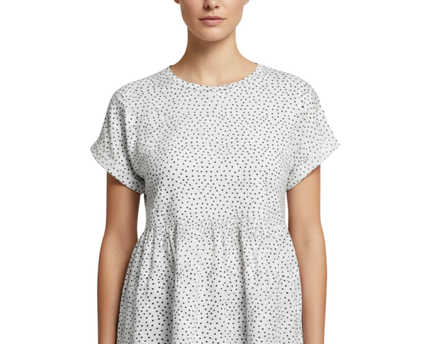 KOTON White with black polka dots Peplum Top