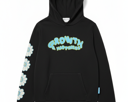 Bershka Black Growth & Happiness Graphic Hoodie