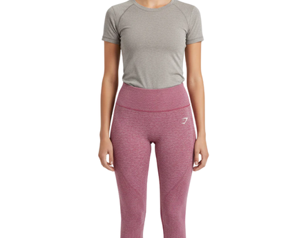 Gymshark Pink Marl High-Waisted Seamless Leggings
