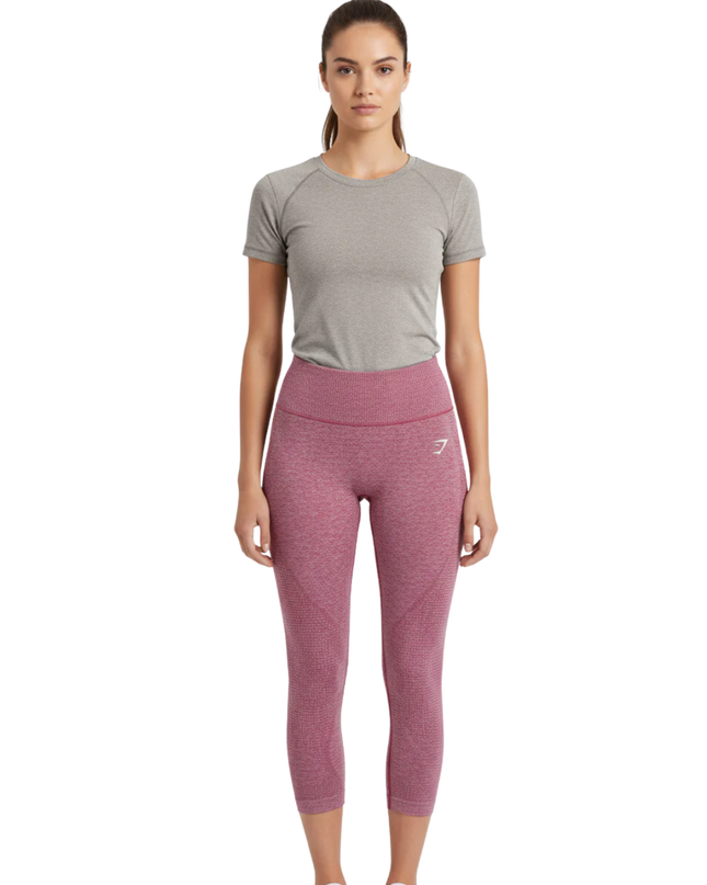 Gymshark Pink Marl High-Waisted Seamless Leggings