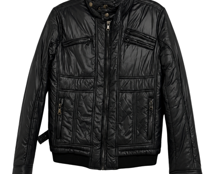D&G Men's Black Quilted Bomber Jacket