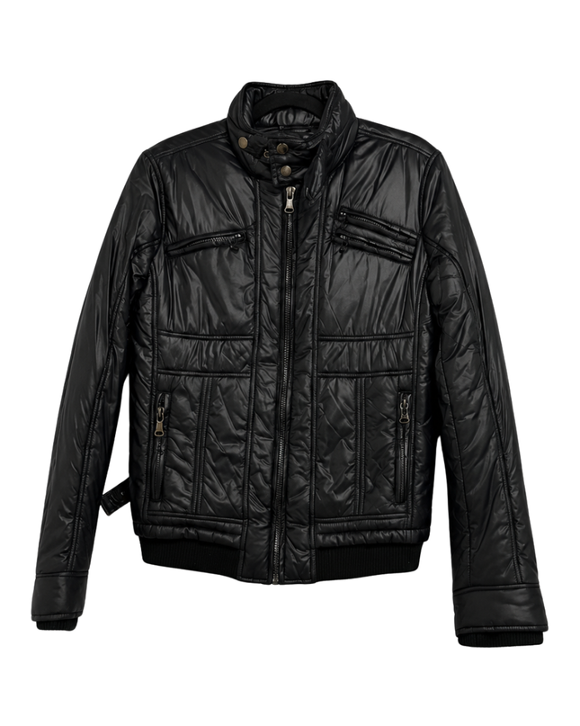 D&G Men's Black Quilted Bomber Jacket