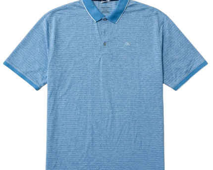 Calvin Klein Golf Blue Micro-Stripe Sports Polo Shirt