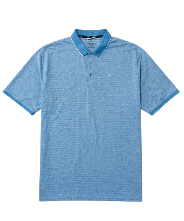 Calvin Klein Golf Blue Micro-Stripe Sports Polo Shirt