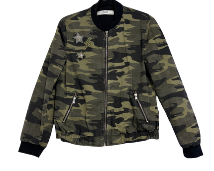 Zara Camouflage Patchwork Bomber Jacket