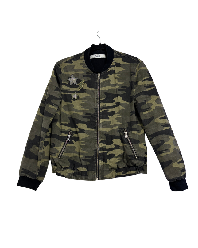 Zara Camouflage Patchwork Bomber Jacket
