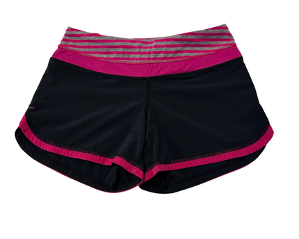 Lululemon Black Striped Performance Running Shorts