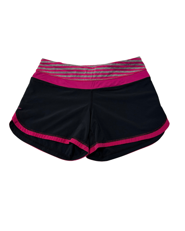 Lululemon Black Striped Performance Running Shorts
