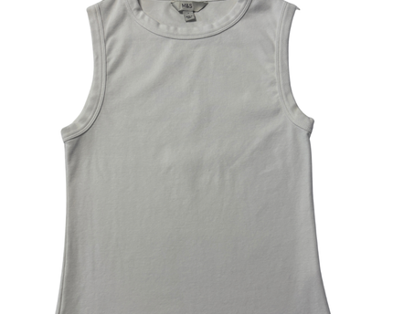 M&S Classic White Sleeveless Tank Top