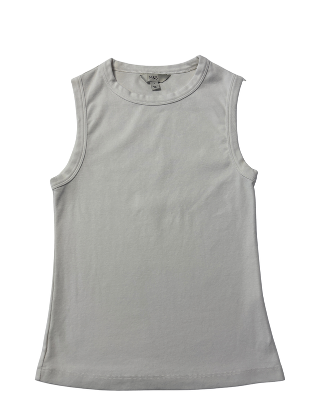 M&S Classic White Sleeveless Tank Top