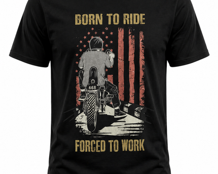 Gildan Black Born To Ride Graphic Tee