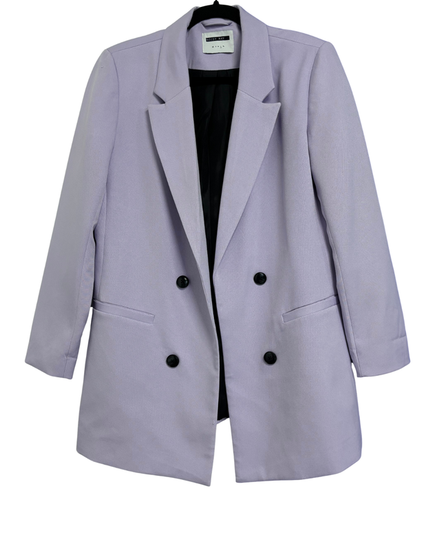 Noisy May Lilac Double-Breasted Structured Blazer
