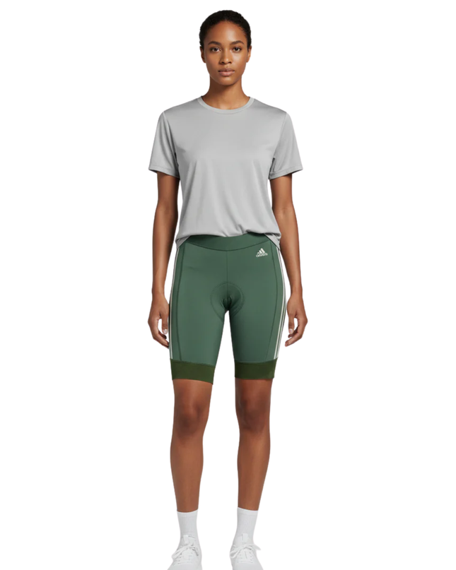 Adidas Green High-Waisted Padded Cycling Biker Shorts