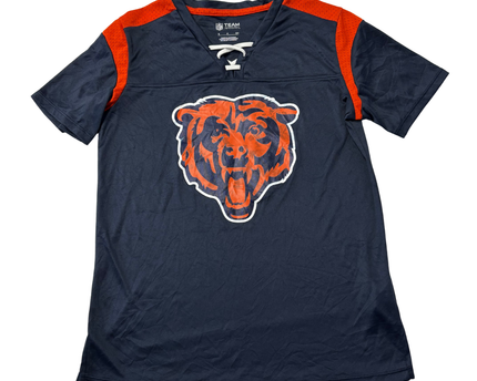 NFL Team Apparel Navy Blue Chicago Bears Women's Lace-Up Jersey