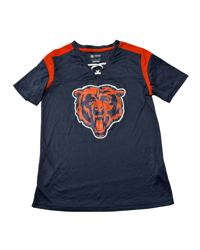 NFL Team Apparel Navy Blue Chicago Bears Women's Lace-Up Jersey