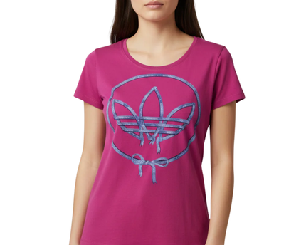 Adidas Pink Trefoil Ribbon Graphic Tee