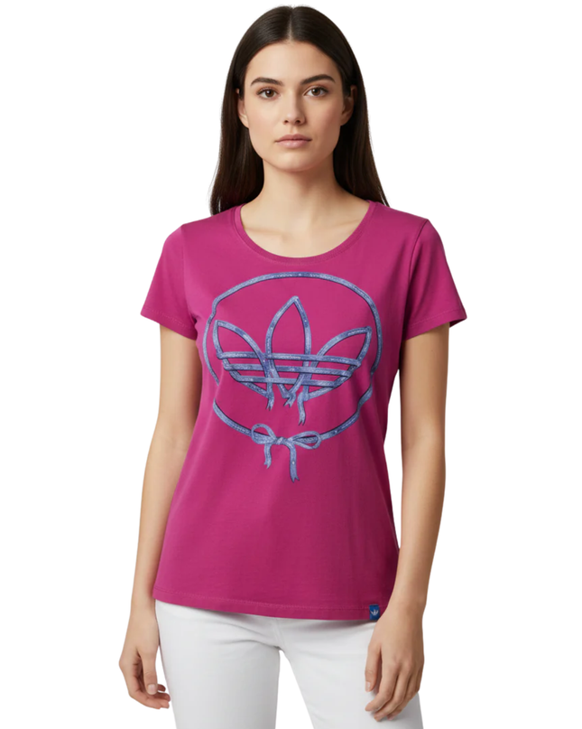 Adidas Pink Trefoil Ribbon Graphic Tee