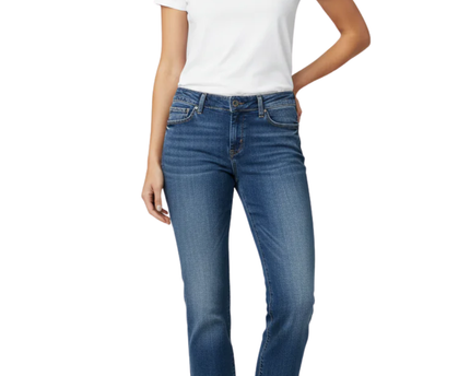 Levi's Blue Demi Curve Straight Leg Jeans