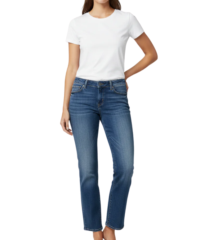 Levi's Blue Demi Curve Straight Leg Jeans