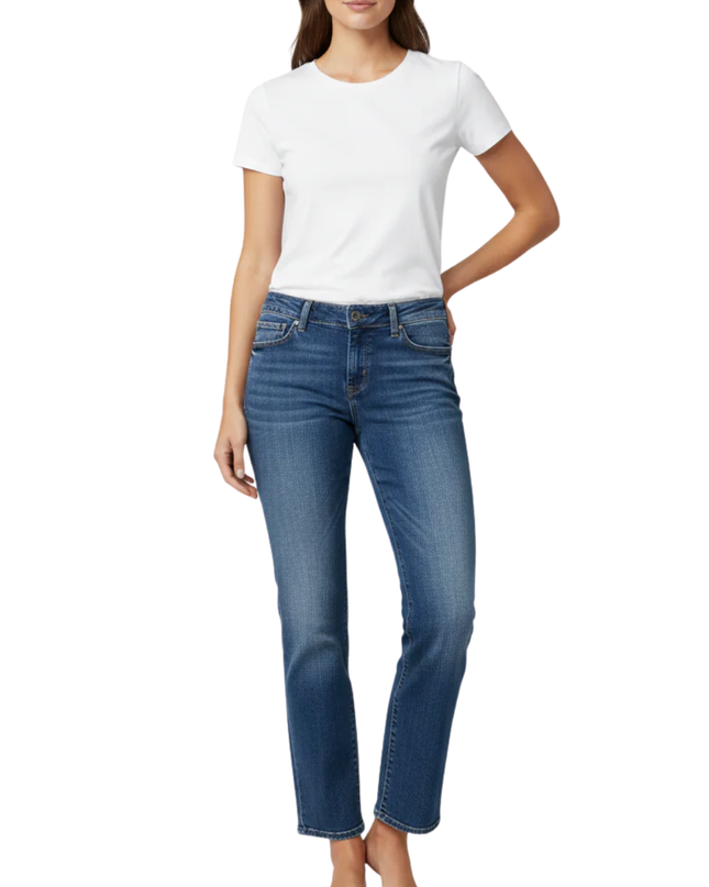 Levi's Blue Demi Curve Straight Leg Jeans