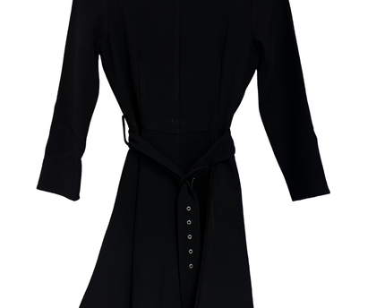 Zara Black Belted Long Sleeve Mini Dress
