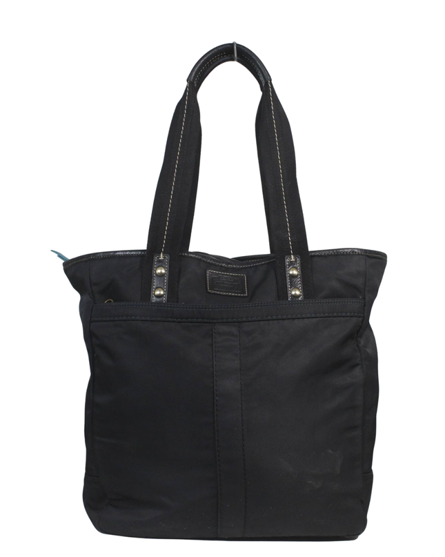 Coach Black Nylon and Leather Tote Bag