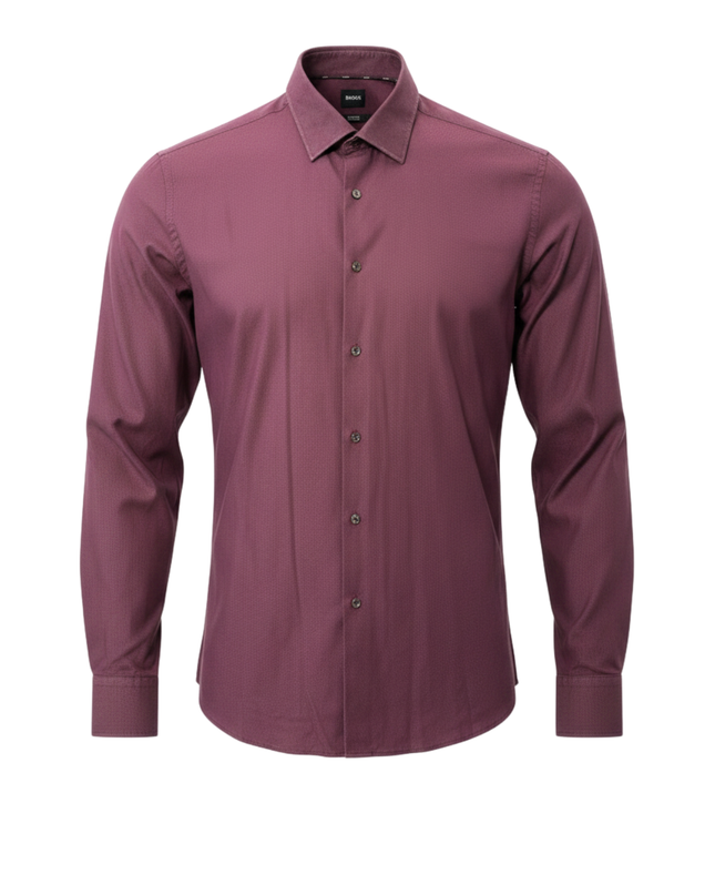 BOSS Purple Regular Fit Easy Iron Shirt