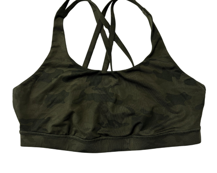Lululemon athletica Green Camo Multi-Strap Cross-Back Sports Bra