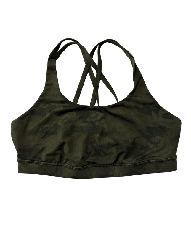 Lululemon athletica Green Camo Multi-Strap Cross-Back Sports Bra
