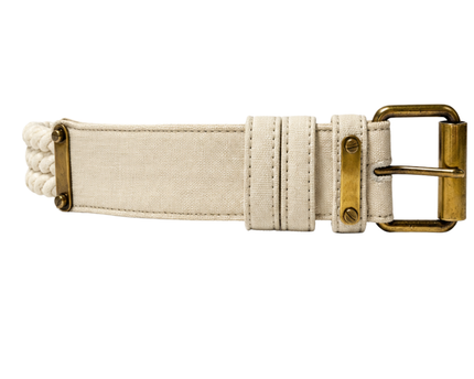 Nautical Off White Rope and Canvas Belt