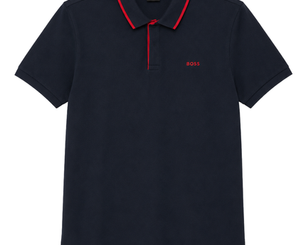 BOSS Navy Blue Short Sleeve Polo Shirt