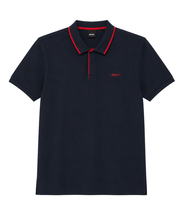 BOSS Navy Blue Short Sleeve Polo Shirt