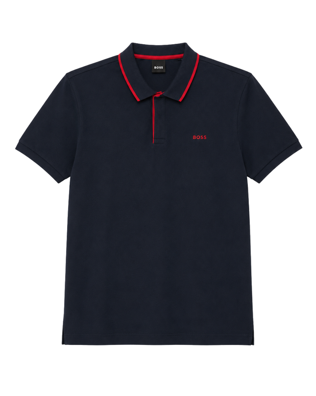 BOSS Navy Blue Short Sleeve Polo Shirt