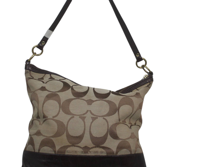 Coach Brown Signature Monogram Canvas Hobo Bag