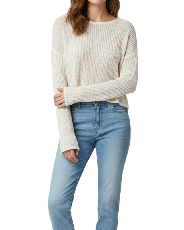 Forever 21 Cream Open Knit Cropped Sweater