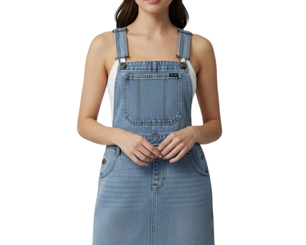 Riders by Lee Blue Denim Overall Mini Dress